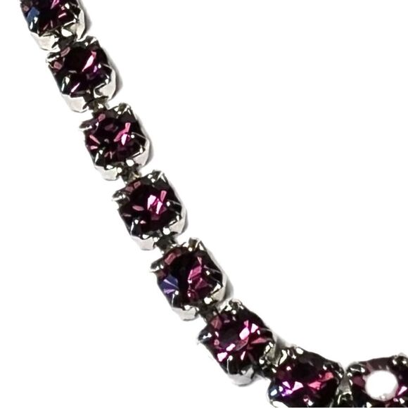 Handcrafted bracelet with amethyst sparkly Swarovski crystal - Picture 6 of 6
